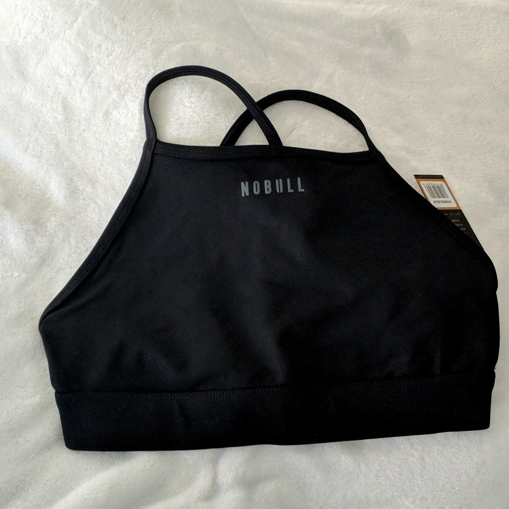 NOBULL women's size M black sports bra; BRAND NEW w tags